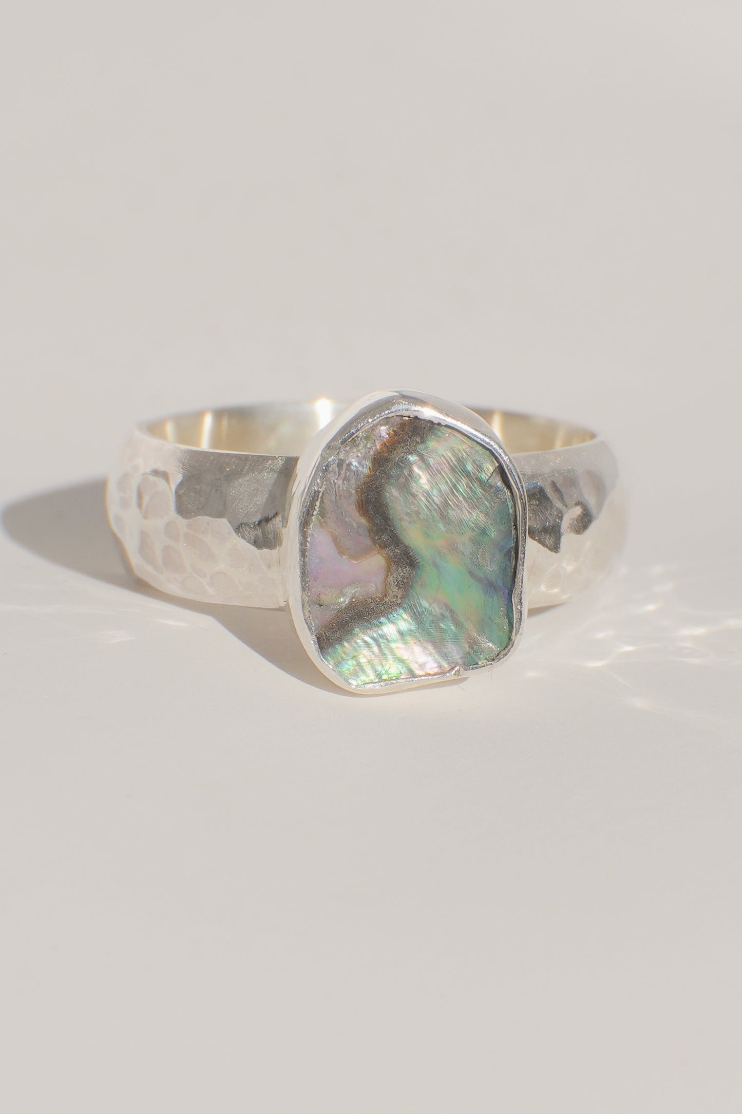 Chunky Band Abalone Ring 7