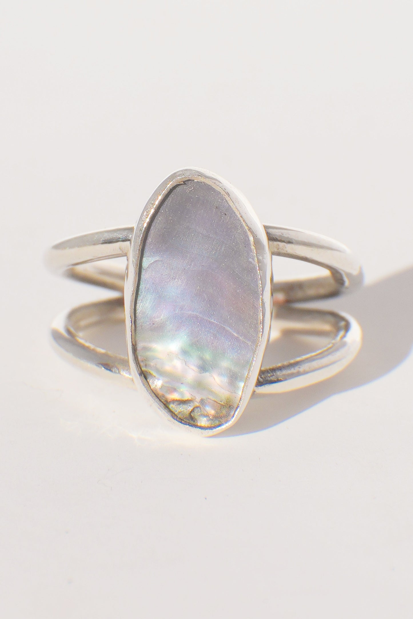 Double Band Abalone Ring 7