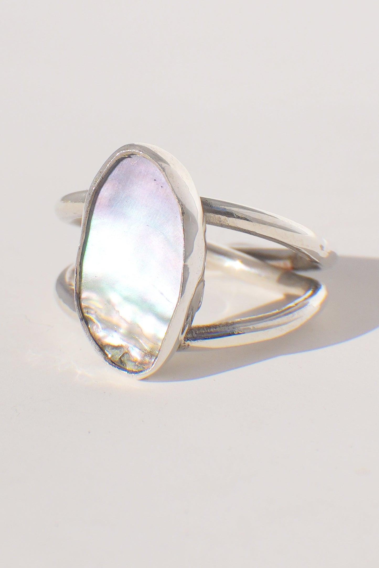 Double Band Abalone Ring 7