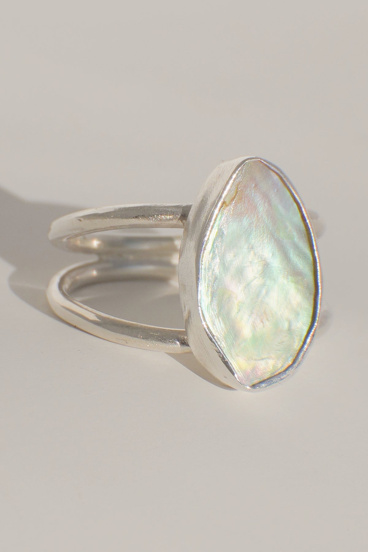 Double Band Abalone Ring 10