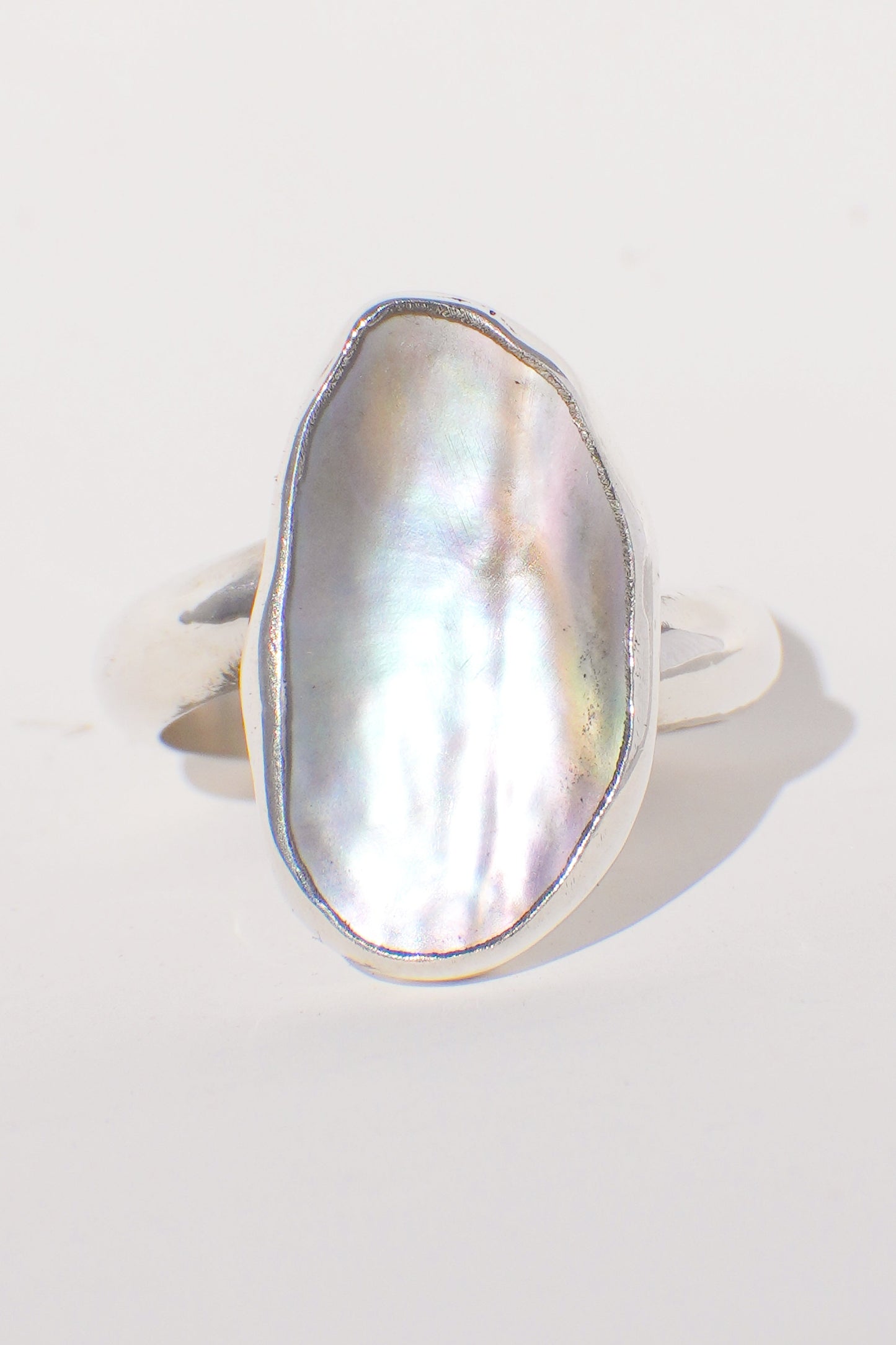 Chunky Band Abalone Ring 6.5