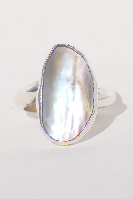 Chunky Band Abalone Ring 6.5
