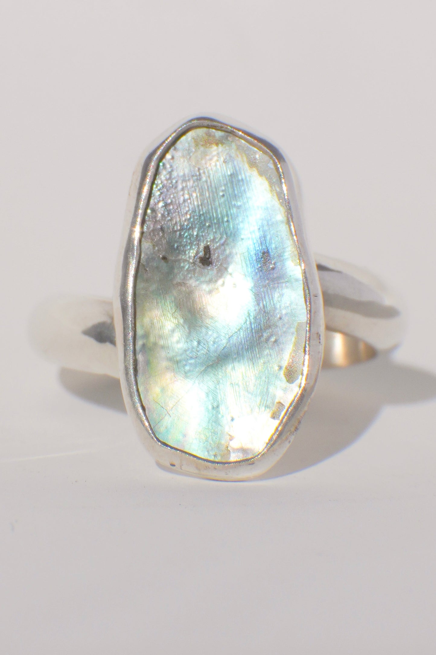 Chunky Band Abalone Ring 7.5