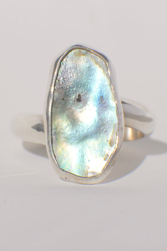 Chunky Band Abalone Ring 7.5