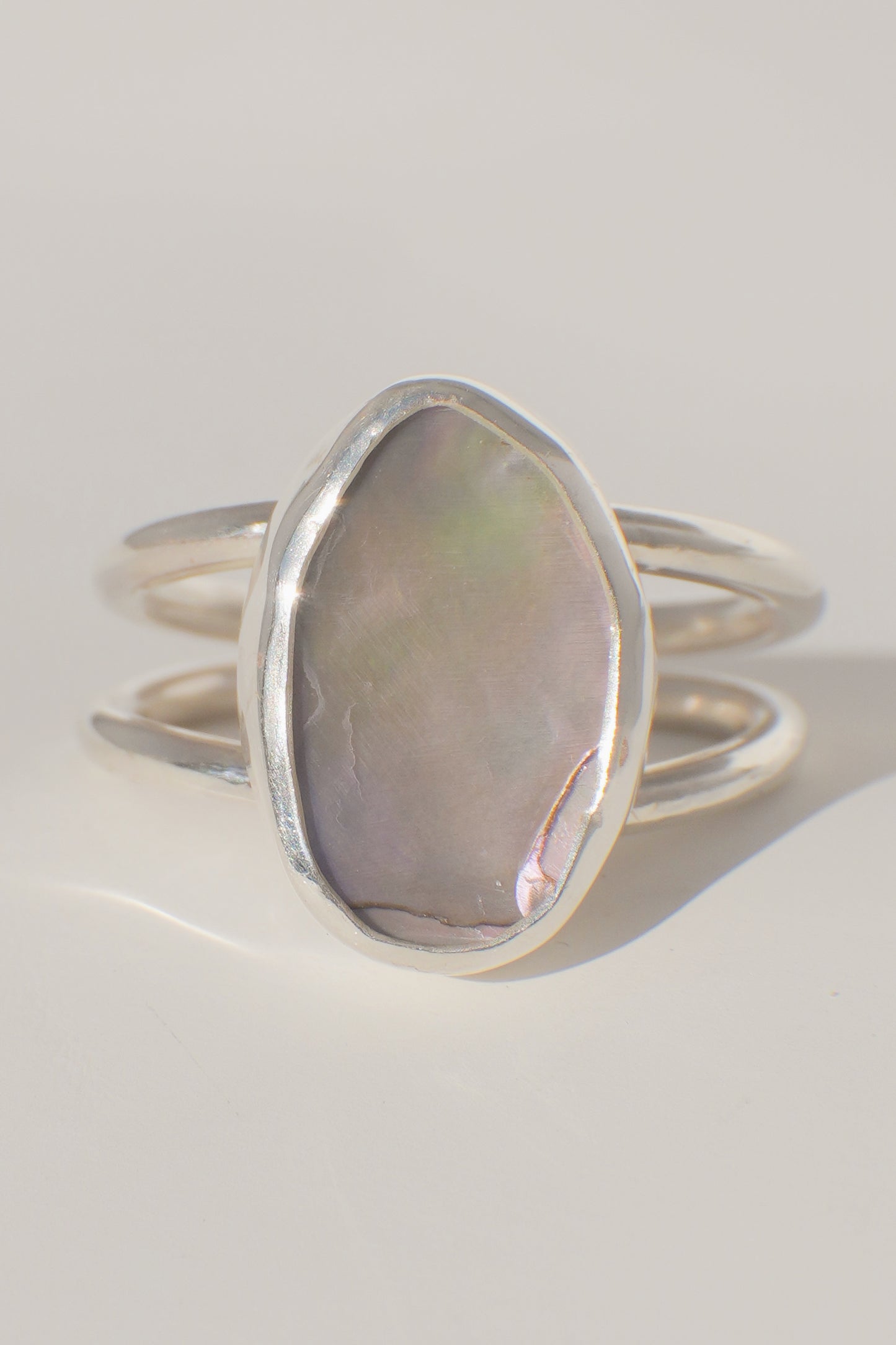 Double Band Abalone Ring Size 9.5