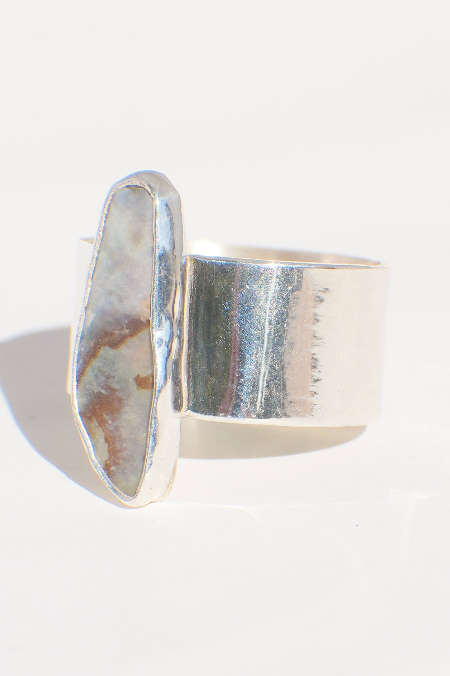 Wide Band Abalone Ring 9.5