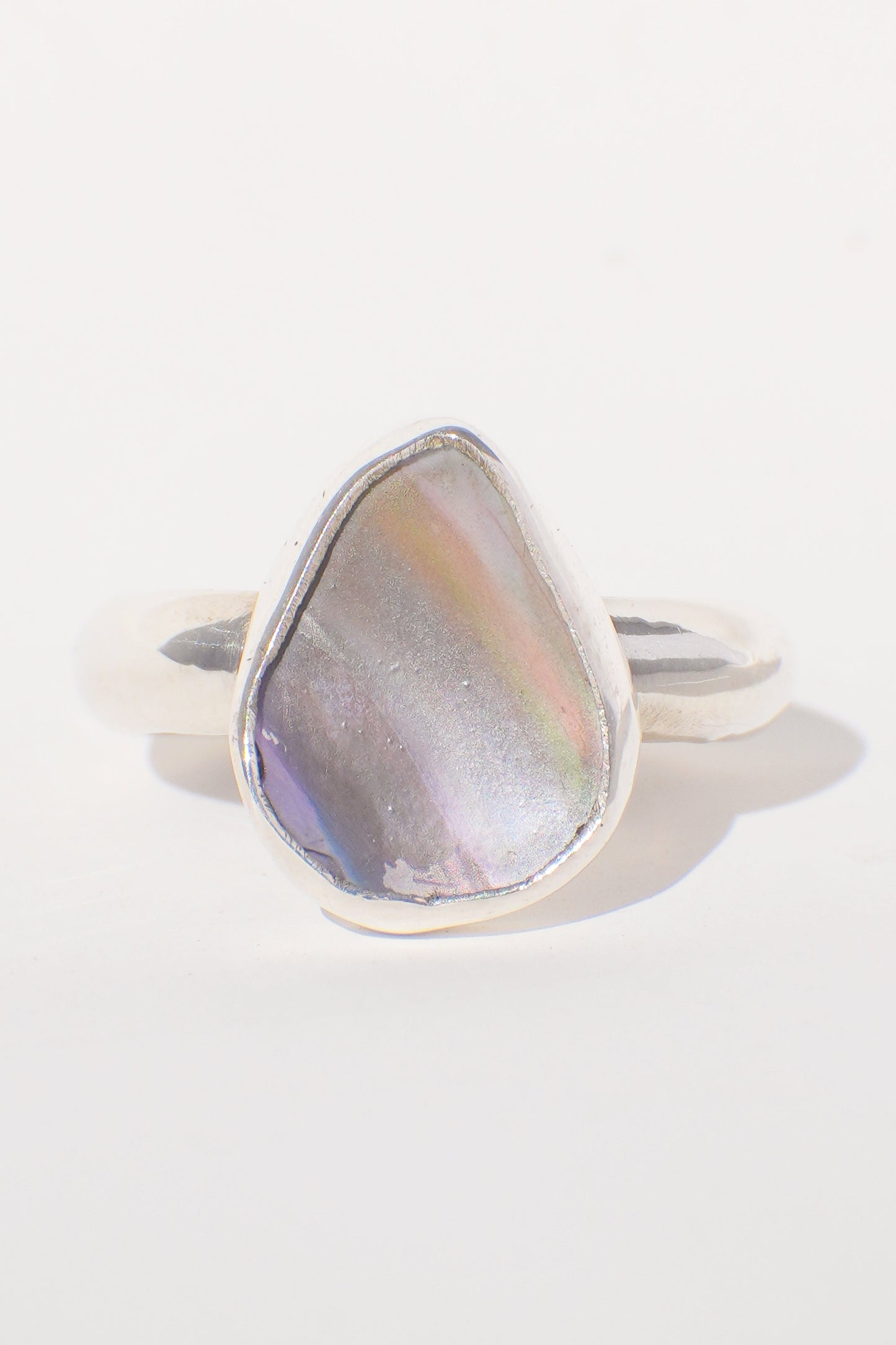 Chunky Band Abalone Ring 7