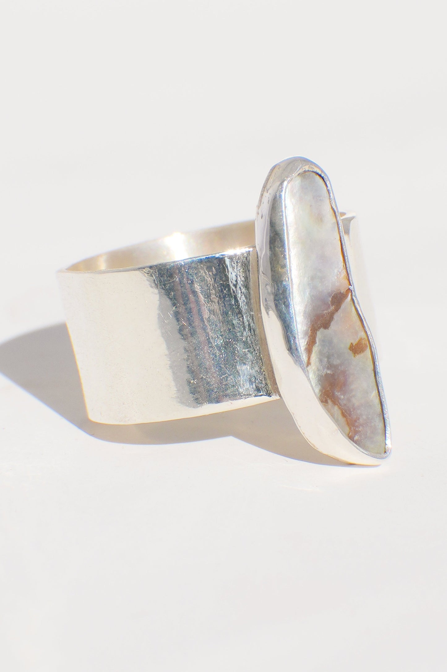 Wide Band Abalone Ring 9.5