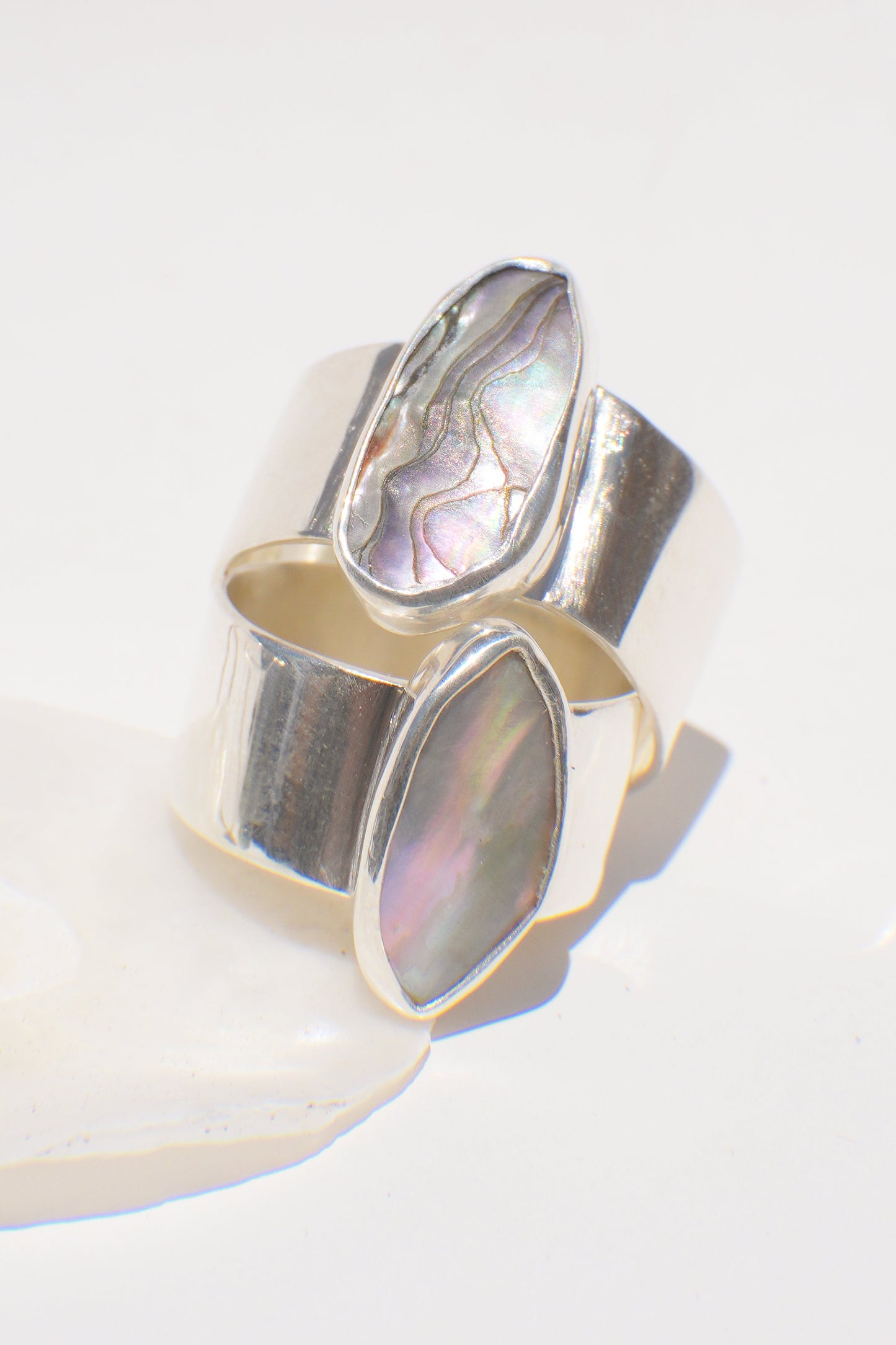 Wide Band Abalone Ring 7.5