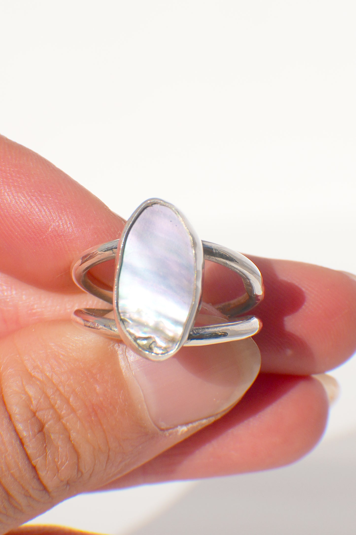 Double Band Abalone Ring 7